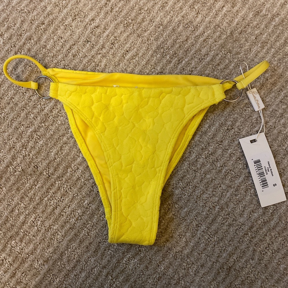 Frankies Bikinis yellow bikini bottoms size small